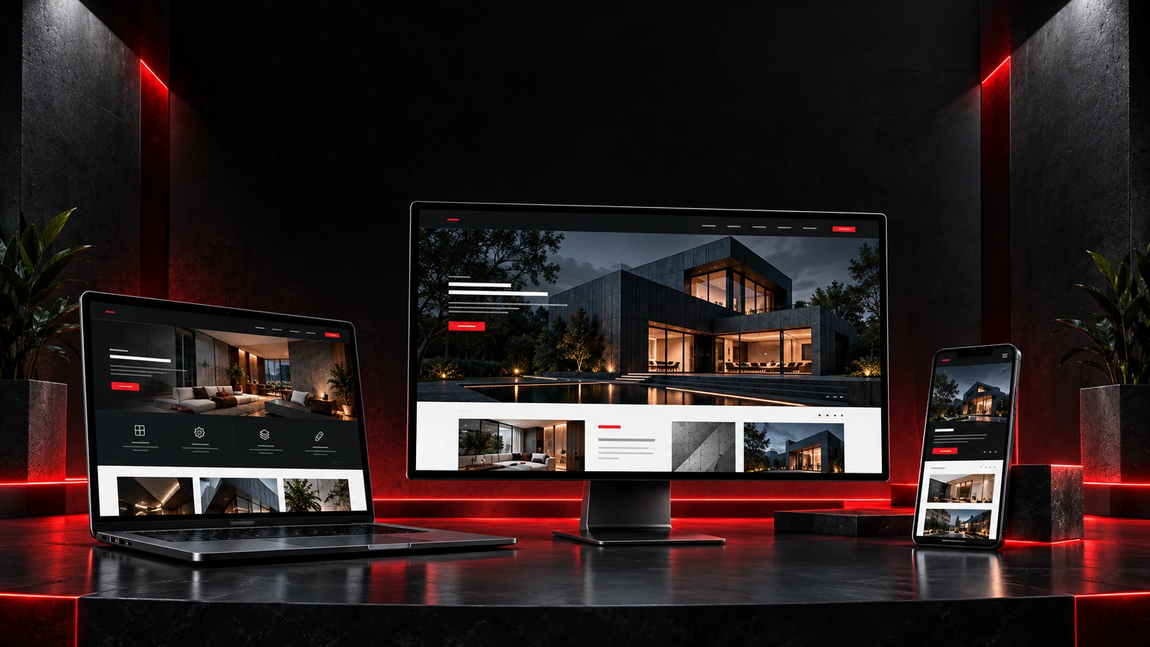 Illustration of website websites on desktop and mobile screens