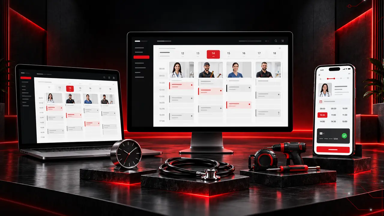 Desktop and mobile website previews for appointment booking websites